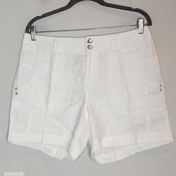 INC Linen White 5" Shorts women's size 8 - Picture 1 of 16